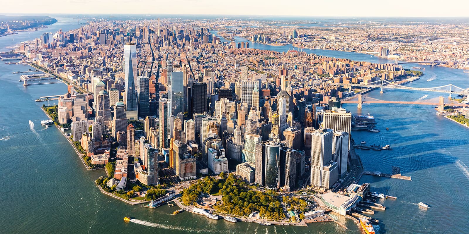 New York City from an aerial angle